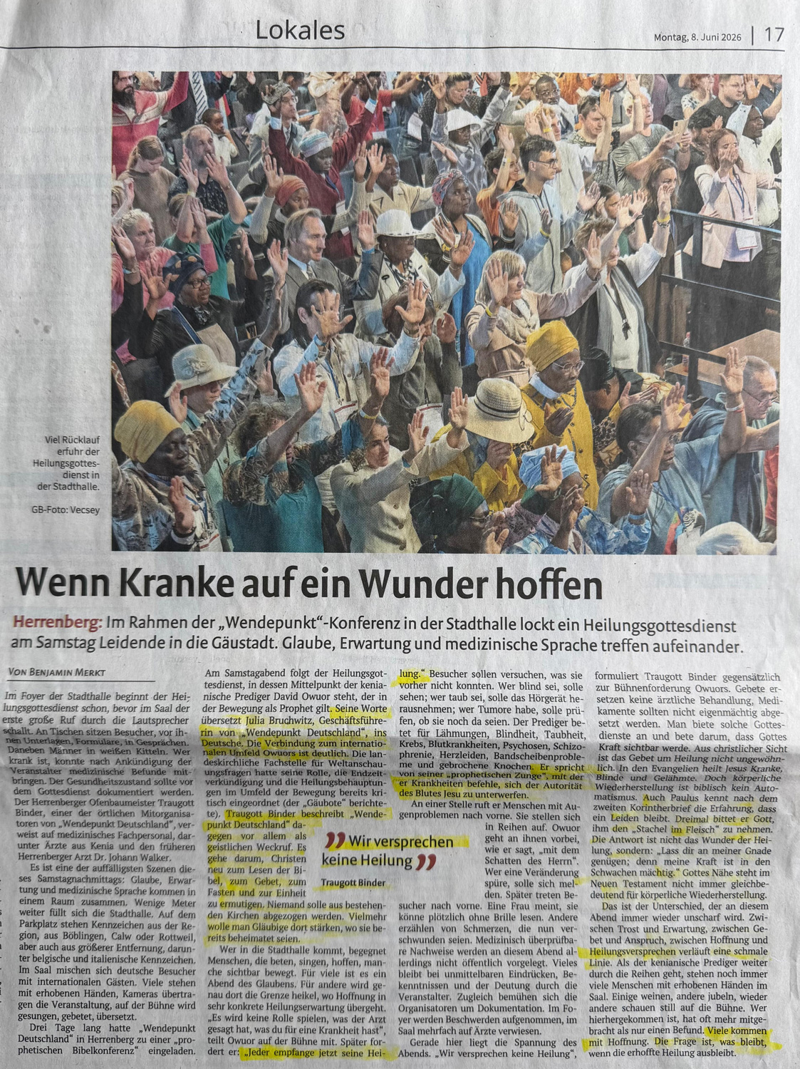 Gäubote vom 8. Juni 2026