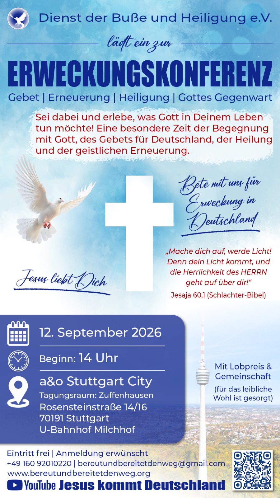 Herzliche Einladung zur Erweckungskonferenz am 12.9.2026 in Stuttgart 