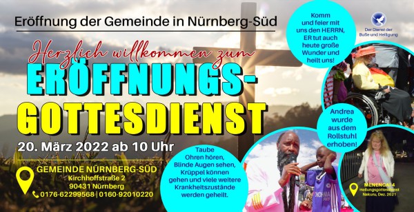 Pressemeldung Gemeinde-Eröffnung Nürnberg Süd