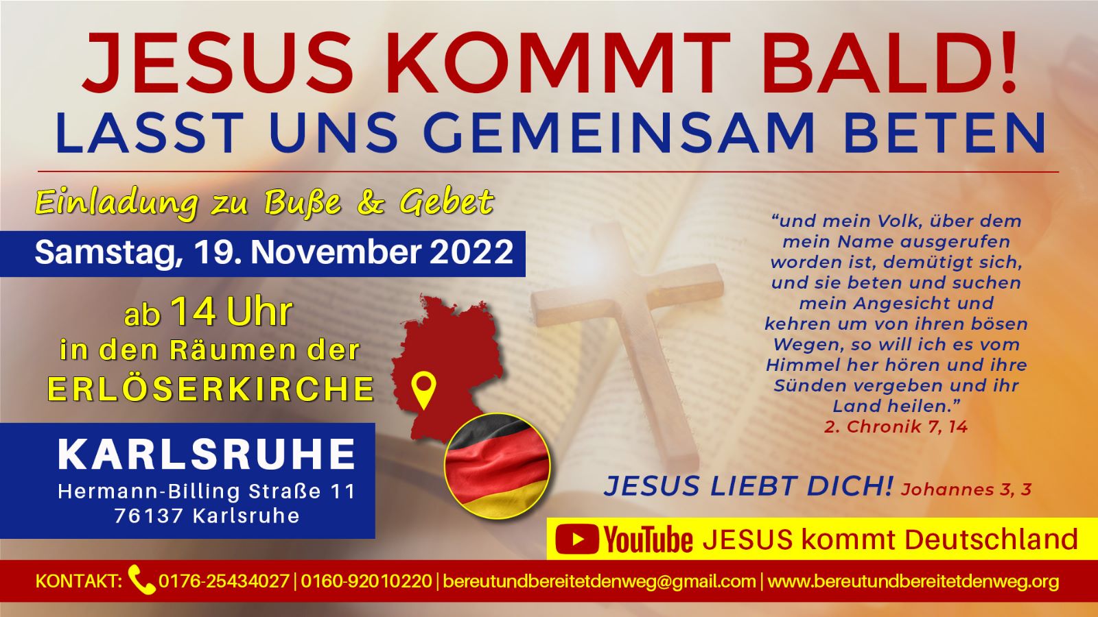 Buße und Gebet in Karlsruhe am 19. November 2022