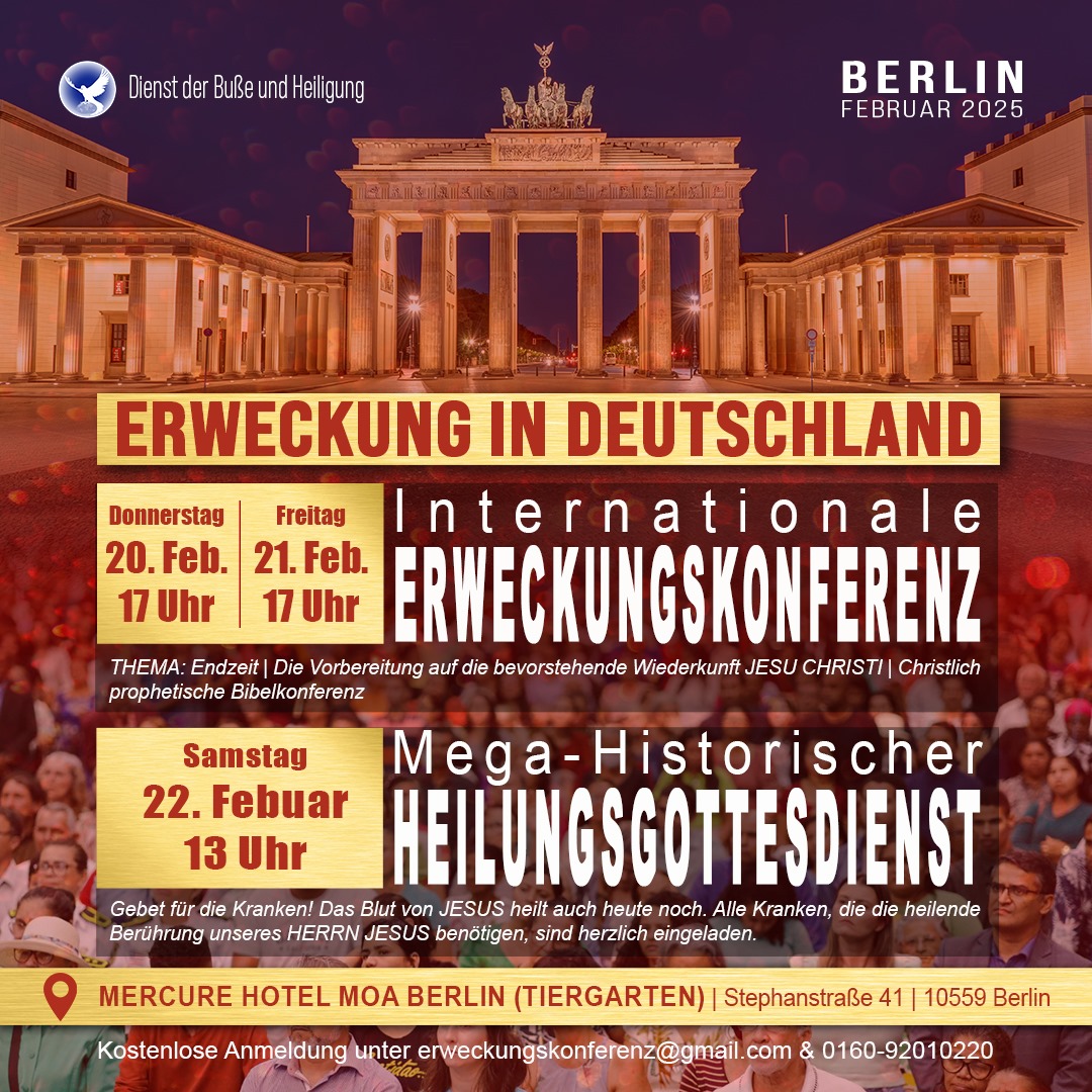 Pressemitteilung Erweckungskonferenz in Berlin vom 20.-22. Februar 2025